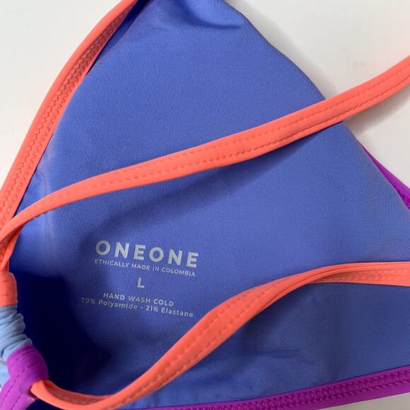 OneOne Swimwear Set Bikini New Blue Neon Womens Large - Picture 10 of 14